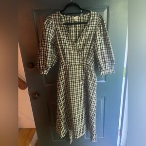 A New Day Plaid Wrap Midi Dress, Size S